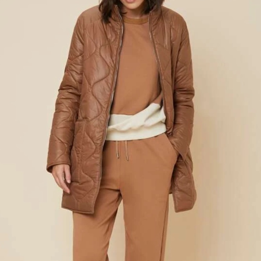 Brown Quilted jacket with pockets - Picture 6 of 10